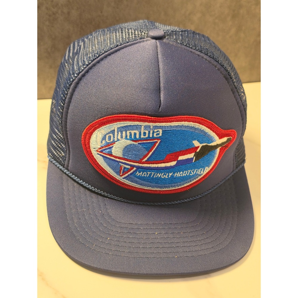 Cobra Caps Navy Blue Columbia Space Shuttle Mattingly Hartsfield Trucker Hat‎